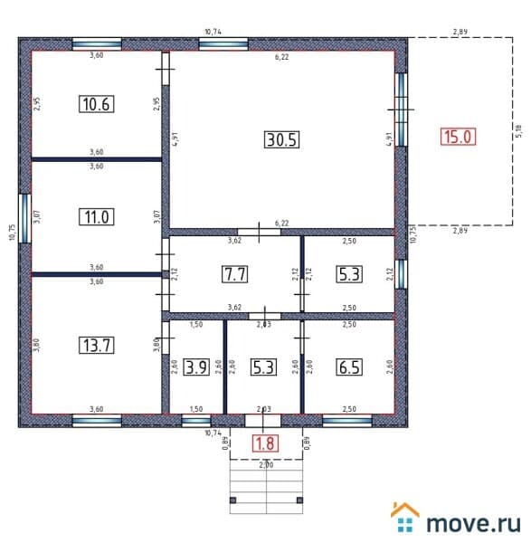 коттедж, 130 м², 15 соток