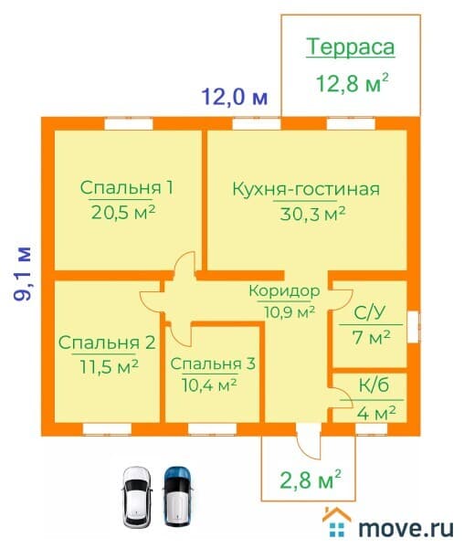 коттедж, 125 м²