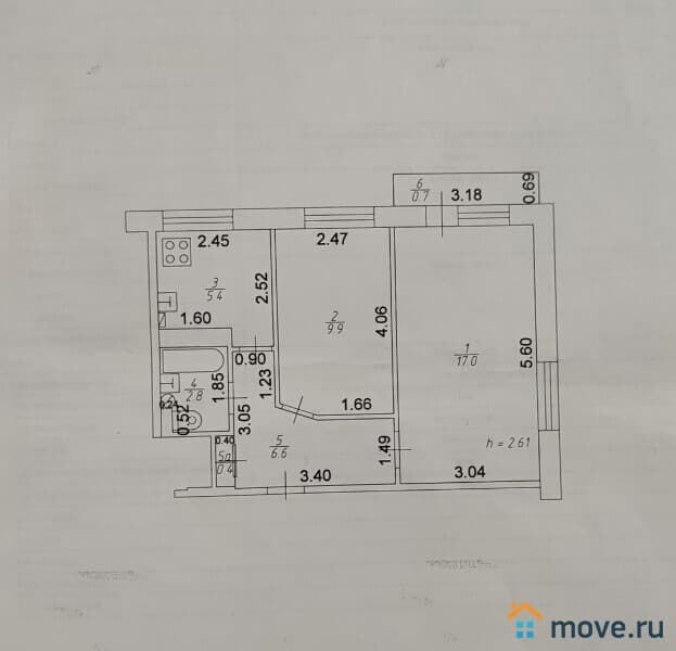 2-комн. квартира, 42 м²