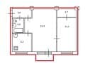 2-комн. квартира, 45.4 м&sup2;