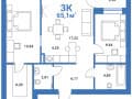 Продажа трехкомнатной квартиры, 65 м², этаж 2 из 4. Фото 1