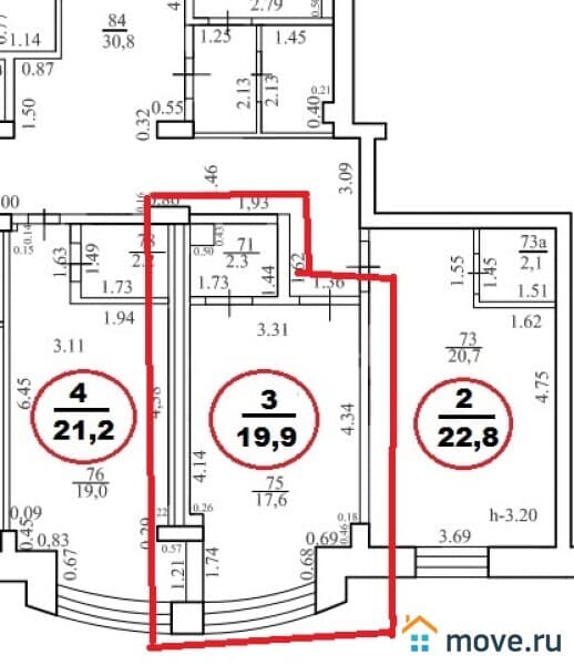 1-комн. апартаменты, 20 м²