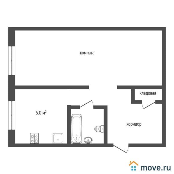 1-комн. квартира, 28 м²