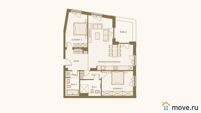 3-комн. квартира, 90 м²