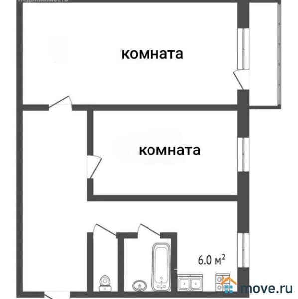 2-комн. квартира, 44 м&sup2;