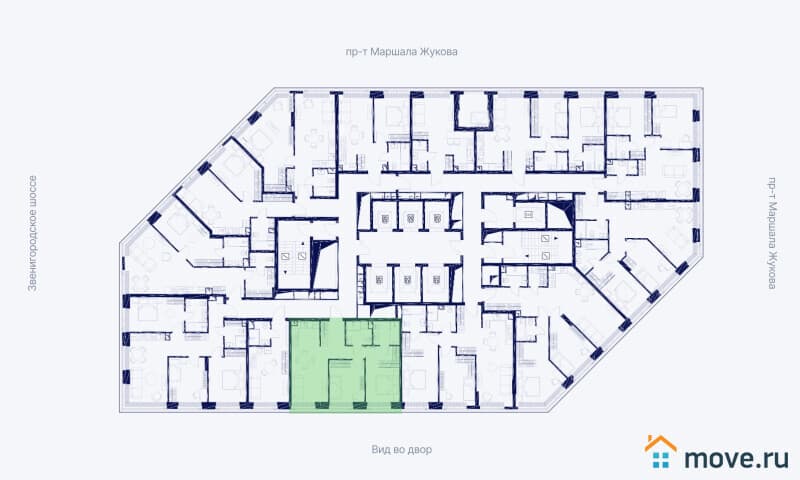 3-комн. квартира, 61.5 м²