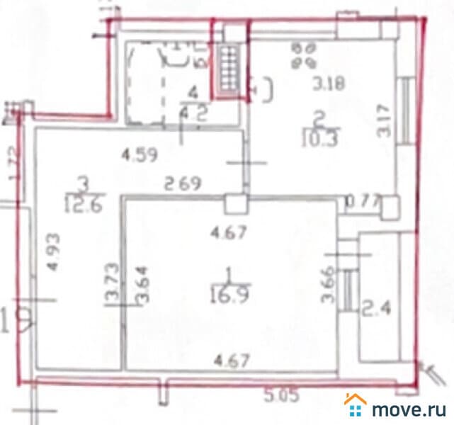 1-комн. квартира, 47.5 м&sup2;