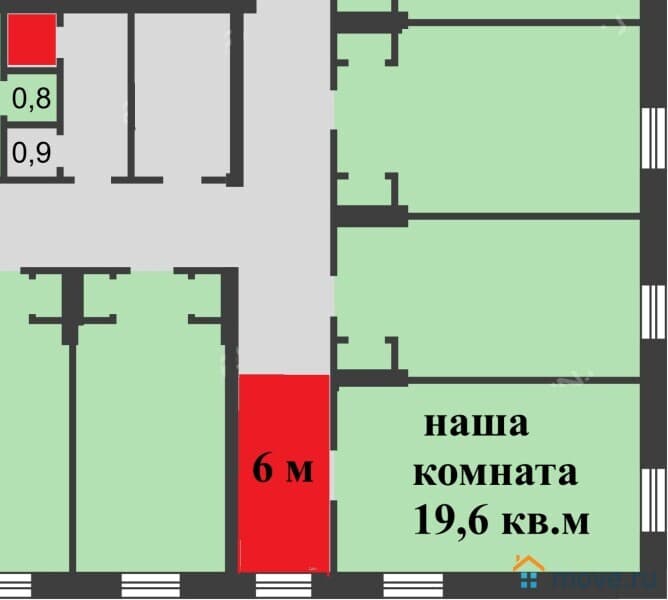комната, 19.6 м²