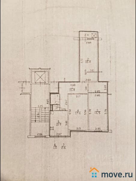3-комн. квартира, 83.4 м²