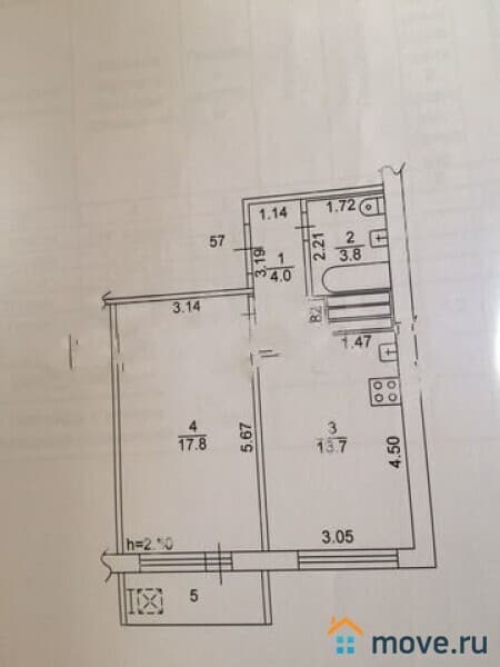 2-комн. квартира, 39 м²