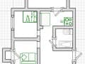 2-комн. квартира, 56.8 м²