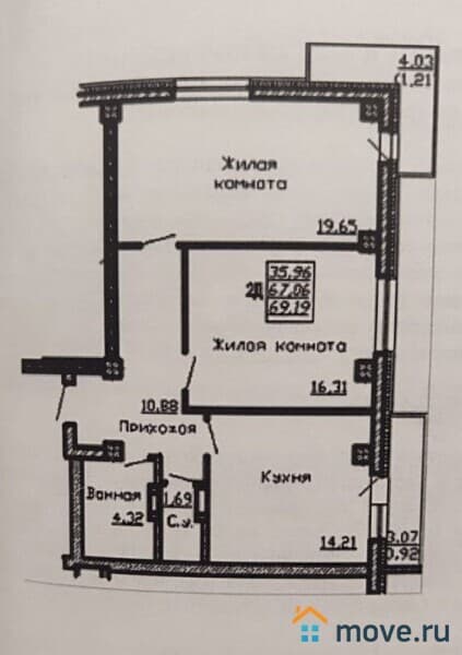 2-комн. квартира, 67 м²