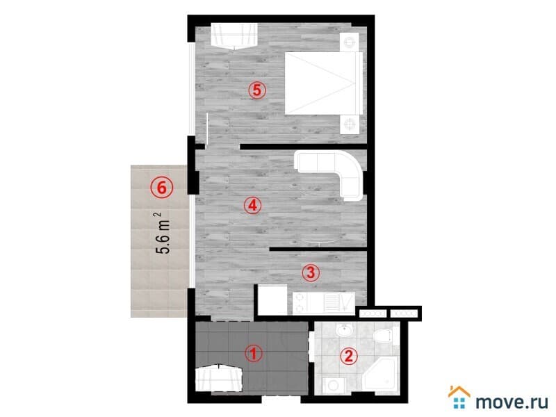 2-комн. квартира, 48.5 м²