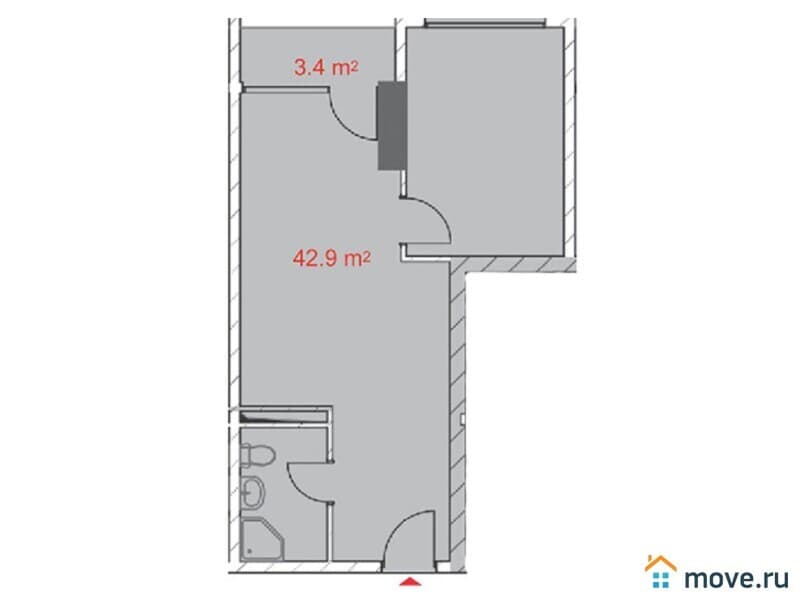 2-комн. квартира, 46.3 м²