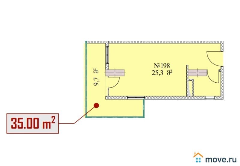 1-комн. квартира, 35 м²