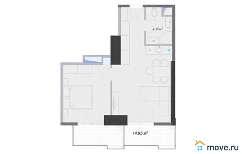 2-комн. апартаменты, 58.3 м²