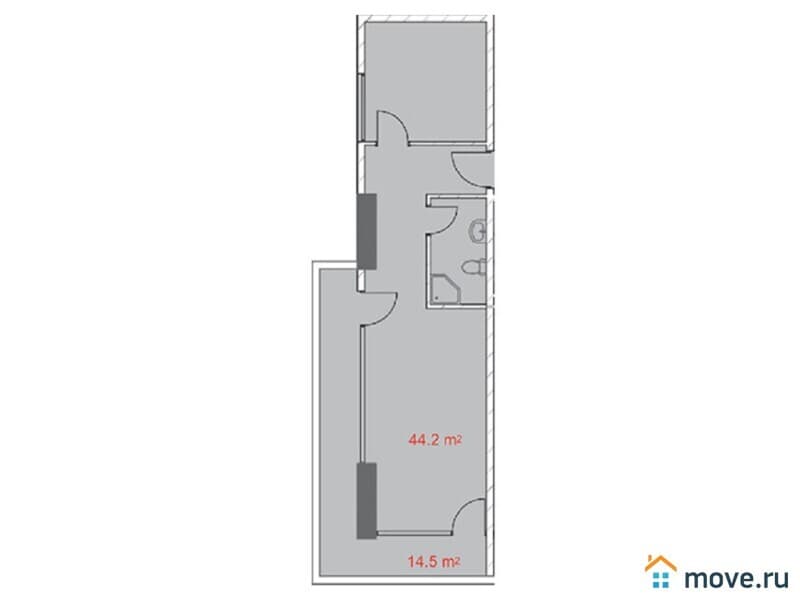 2-комн. квартира, 58.7 м²