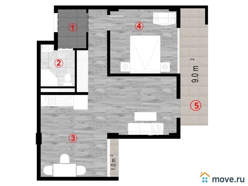 2-комн. квартира, 62 м²