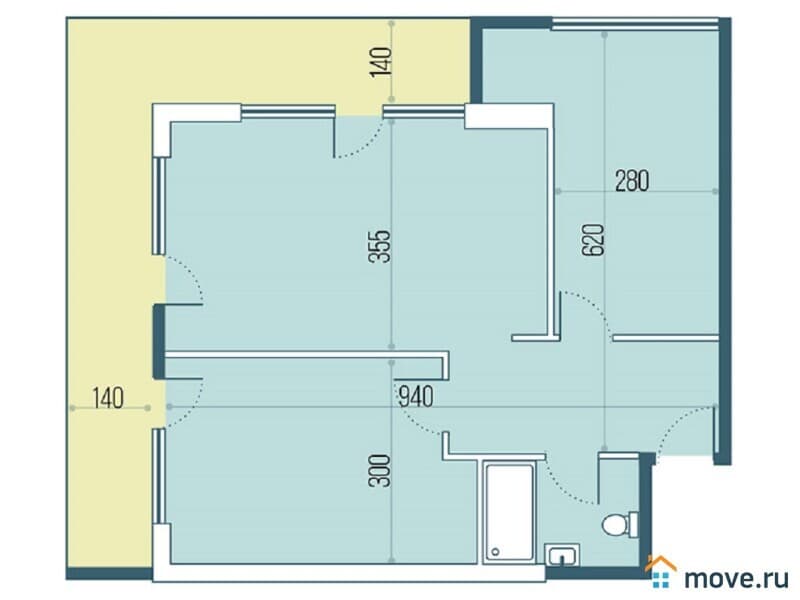 3-комн. квартира, 83.3 м²