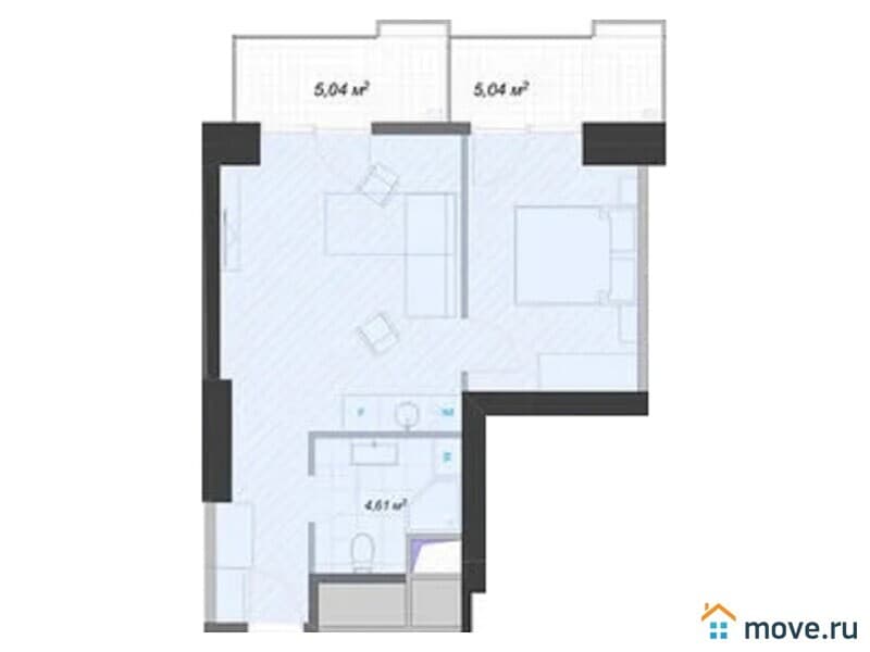 2-комн. квартира, 50.5 м²