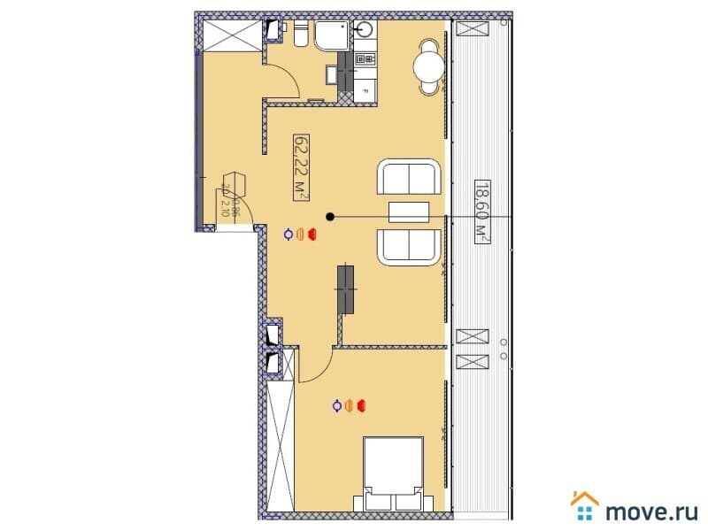 2-комн. квартира, 80.8 м²