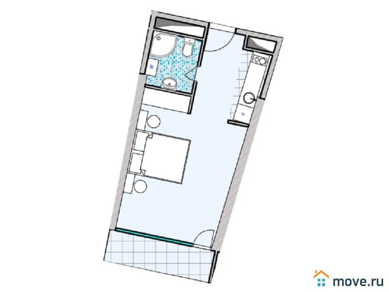 1-комн. квартира, 33.3 м²