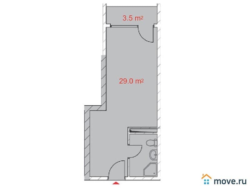 1-комн. квартира, 32.5 м²