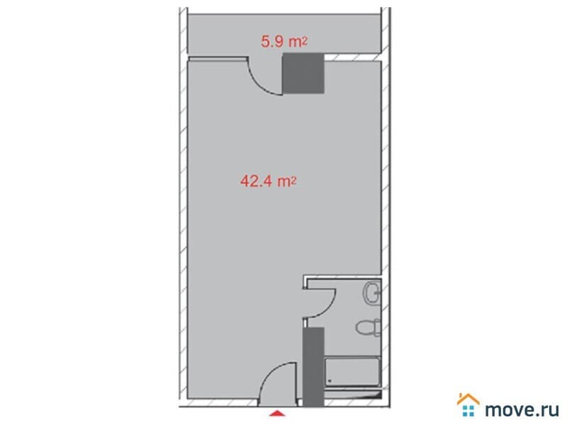 1-комн. квартира, 48.3 м²