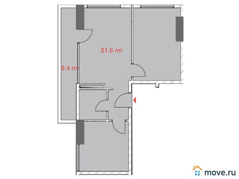 3-комн. квартира, 61 м²