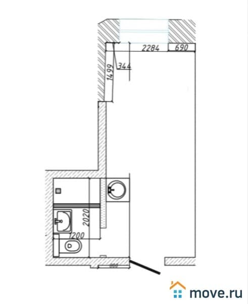 1-комн. квартира, 19 м²