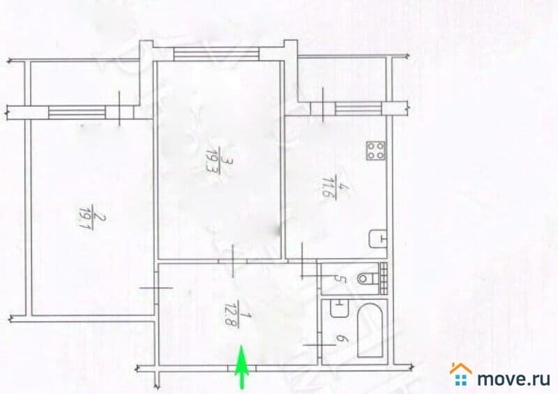 2-комн. квартира, 68.1 м²