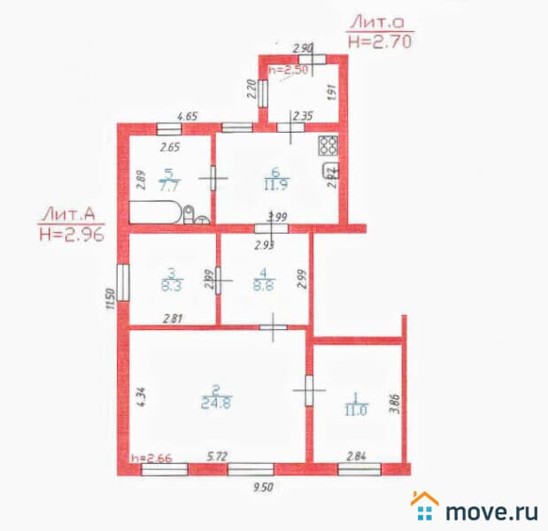 3-комн. квартира, 72 м²