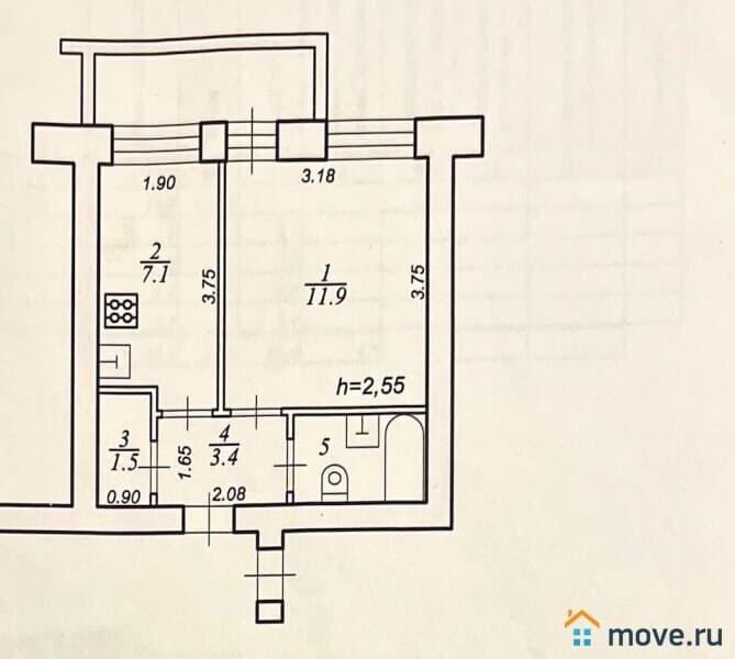 1-комн. квартира, 27 м²