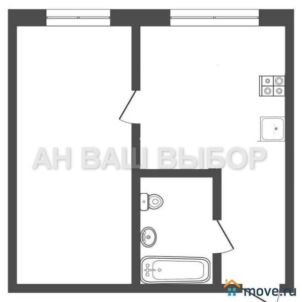 1-комн. квартира, 26.6 м²