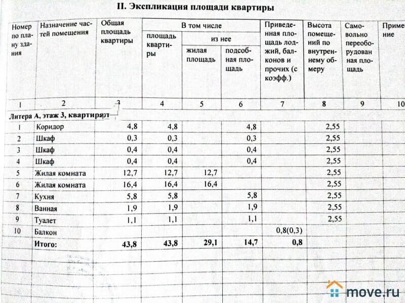 2-комн. квартира, 43.8 м²