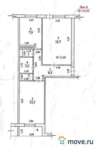 2-комн. квартира, 51 м&sup2;