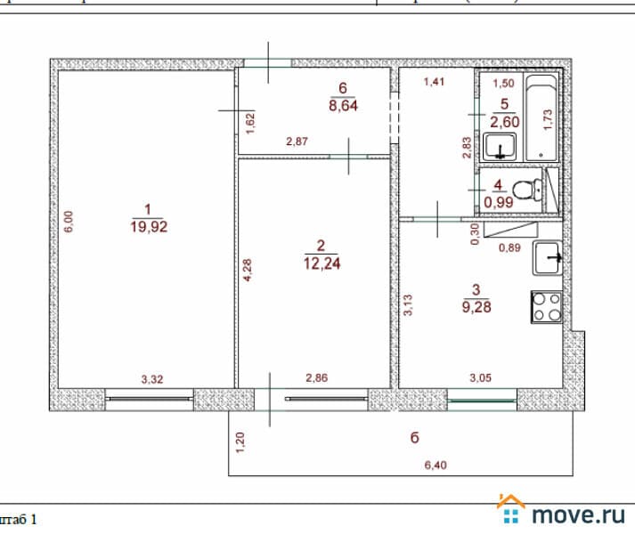 2-комн. квартира, 56 м²