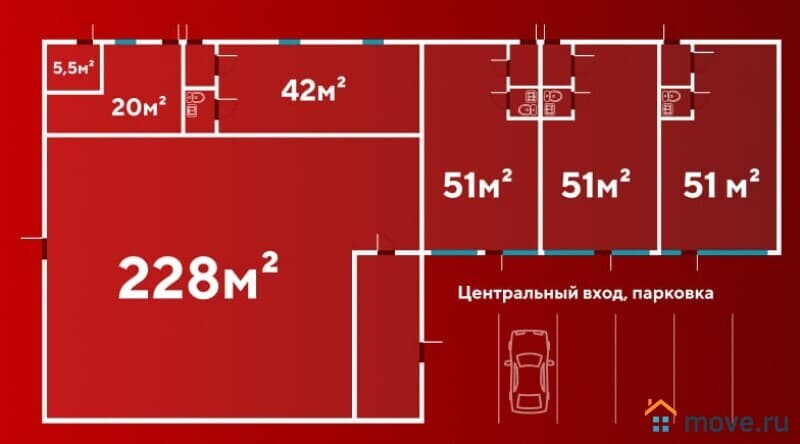 свободного назначения, 50 м²