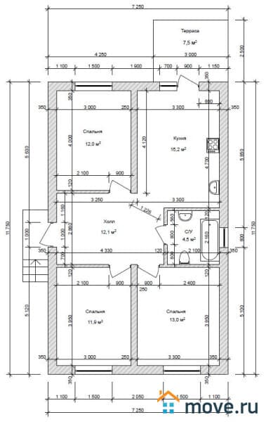 дом, 80 м², 4 сотки