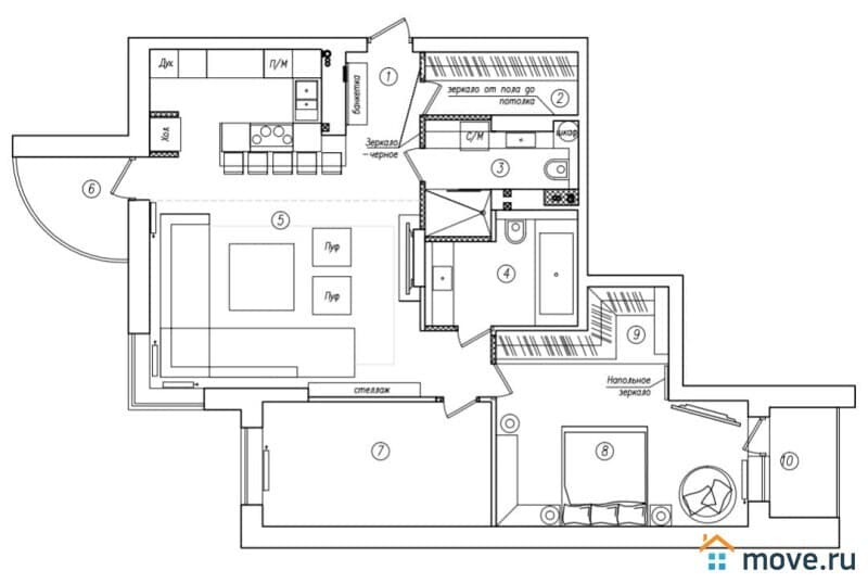 3-комн. квартира, 93 м²