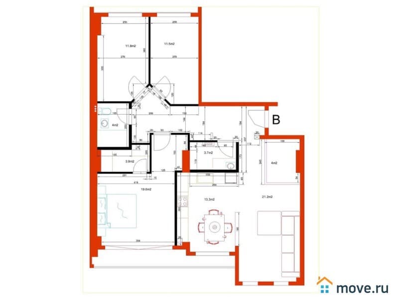 5-комн. квартира, 131 м²