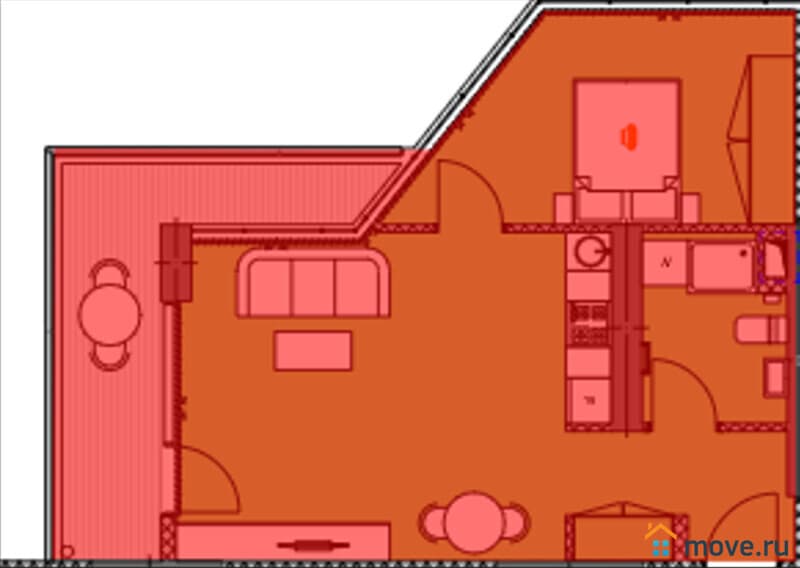 2-комн. квартира, 54.6 м²