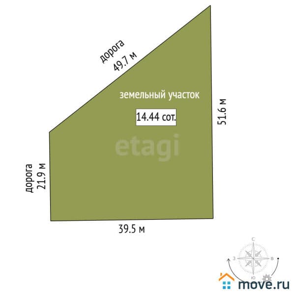 земельный участок, 14.44 сотки