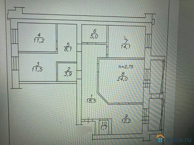 4-комн. квартира, 110.2 м²