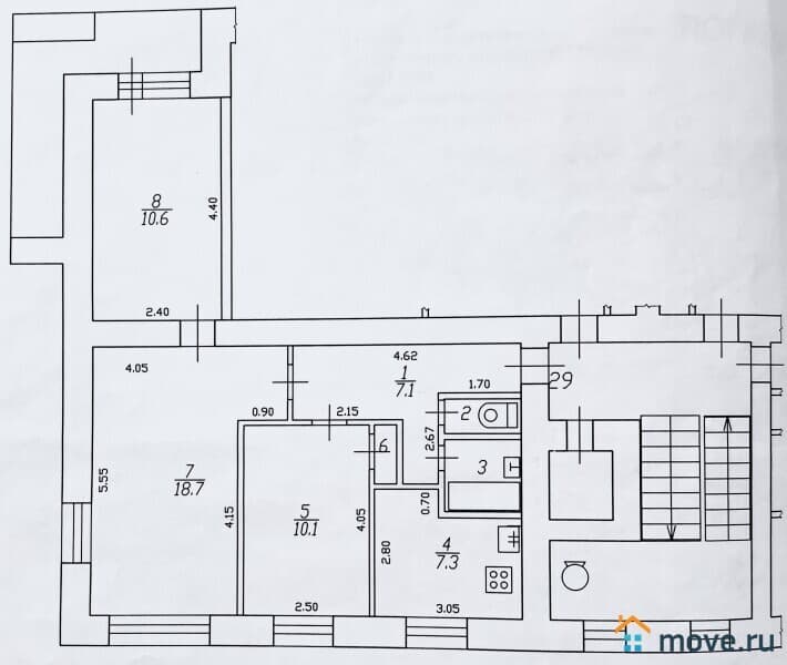 3-комн. квартира, 65 м²