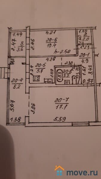 2-комн. квартира, 51 м²