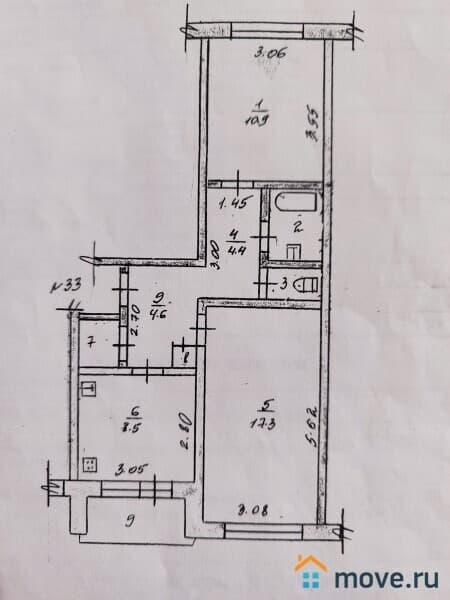 2-комн. квартира, 52.7 м&sup2;
