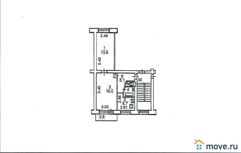 2-комн. квартира, 43.7 м²