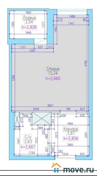 1-комн. квартира, 22.3 м²