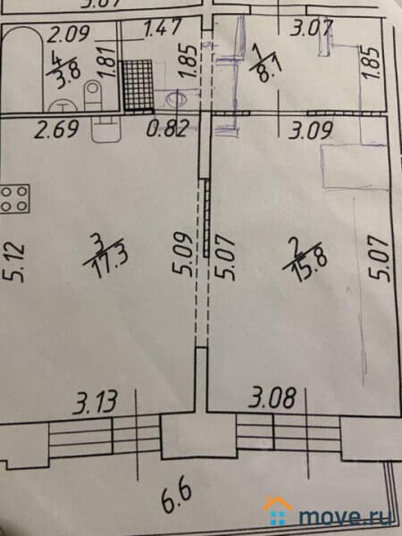 2-комн. квартира, 45 м&sup2;